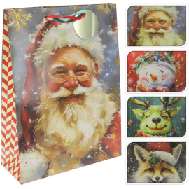 КОЛЕДНА ПОДАРЪЧНА ТОРБИЧКА 40/30/10 СМ АСОРТИ