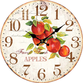 APPLES СТЕНЕН ЧАСОВНИК С БЕЗШУМЕН МЕХАНИЗЪМ 34 СМ