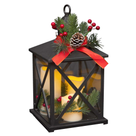 КОЛЕДЕН ФЕНЕР С 3 LED СВЕЩИ 19/19/32.5 СМ