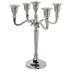 CANDELABRA СВЕЩНИК ЗА 5 СВЕЩИ H:27 СМ СРЕБРИСТ