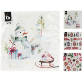 КОЛЕДНИ САЛФЕТКИ 16 БР АСОРТИ