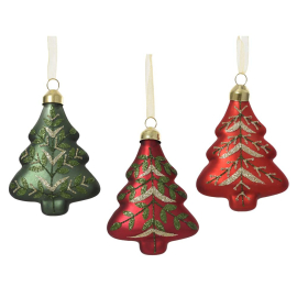 TREE КОЛЕДНА ИГРАЧКА ЗА ЕЛХА 7/3/10 СМ АСОРТИ