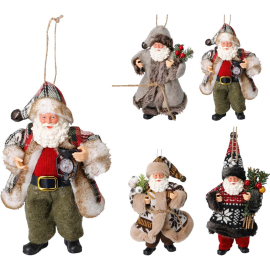 SANTA КОЛЕДНА ВИСУЛКА ДЯДО КОЛЕДА 18 СМ АСОРТИ