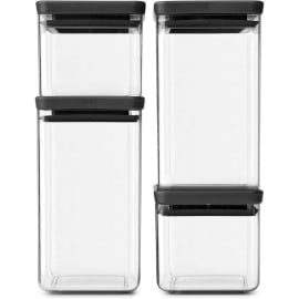 STACKABLE СЕТ 4 БР. КВАДРАТНИ КАНИСТЕРА