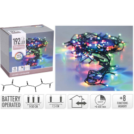 192 LED КОЛЕДНИ ЛАМПИЧКИ НА БАТЕРИИ 1450 СМ