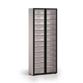 ШКАФ ЗА ОБУВКИ С 2 СТЪКЛЕНИ ВРАТИ И ЛЕД ОСВЕТЛЕНИЕ КИАРА 80/34/200 СМ