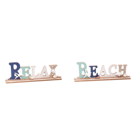 BEACH/RELAX ДЕКОРАТИВЕН НАДПИС 33.5/5/12 СМ АСОРТИ