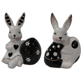 ELEGANT EASTER ДЕКО ЗАЕК С ЯЙЦЕ 8/6/10 СМ АСОРТИ