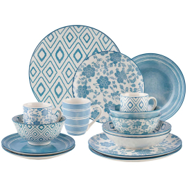 SANTORINI BLAU КОМБИНИРАН СЕРВИЗ ЗА ХРАНЕНЕ 30 ЧАСТИ