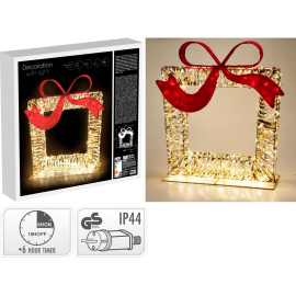 GIFT BOX СВЕТЕЩА КОЛЕДНА ДЕКОРАЦИЯ ПОДАРЪК 63 СМ