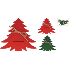 СЕТ 4 БР. КОЛЕДНИ ПОСТАВКИ ЗА ПРИБОРИ С ФОРМА НА ЕЛХА 20/18 СМ АСОРТИ