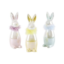 LOVELY DAYS СТАТУЕТКА ЗАЕК С ПУХЕНА ЯКА 10/8.3/24.2 СМ АСОРТИ