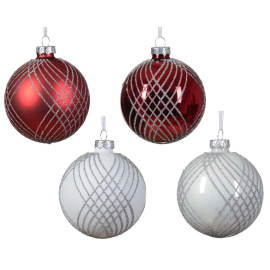 CROSSING LINES КОЛЕДНА ТОПКА 8 CM АСОРТИ