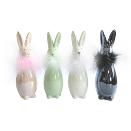 ELEGANT EASTER ДЕКО ЗАЙЧЕ С ПУХКАВА ЯКА 5.5/6/18.5 СМ АСОРТИ