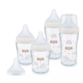 NUK PERFECT MATCH СЕТ 5 ЧАСТИ СТЪКЛЕНИ ШИШЕТА