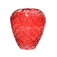 STRAWBERRY PICNIC PARTY СТЪКЛЕНА ВАЗА ЯГОДА 20 СМ - Стъклени и кристални вази