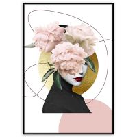 ARTBOX PEONY GIRL КАРТИНА 50/70 СМ - Картини с цветя