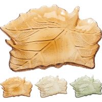 AUTUMN ДЕКОРАТИВНО СТЪКЛЕНО ПЛАТО ЛИСТО 26.3/25.5/4 СМ - 