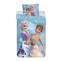 FROZEN WHITE SNOWFLAKE СПАЛЕН КОМПЛЕКТ ДВУЛИЦЕВ ПАМУК 2 ЧАСТИ - 
