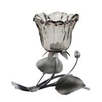 SMOKE FLOWER ПОСТАВКА ЗА СВЕЩ 18/13/16.5 СМ - Декорация