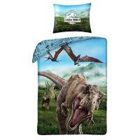 JURASSIC WORLD ДЕТСКИ СПАЛЕН КОМПЛЕКТ ДВУЛИЦЕВ ПАМУК 2 ЧАСТИ - Двулицеви спални комплекти