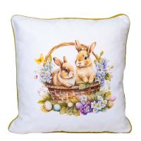 EASTER RABBIT BASKET ДЕКО ВЪЗГЛАВНИЦА С ЦИП - Декоративни възглавници