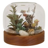 WONJ ТЕРАРИУМ С ИЗКУСТВЕНИ РАСТЕНИЯ 15.7X15.7/14 CM - 