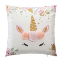 UNICORN POMPOM ДЕКОРАТИВНА ВЪЗГЛАВНИЦА 40Х40CM - 