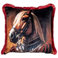 HORSE VELVET ДЕКО ВЪЗГЛАВНИЦА С ЦИП 43X43СМ - 