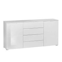 БЯЛ КОМОД МУУН С 2 ВРАТИ И 4 ЧЕКМЕДЖЕТА 165/40/80 СМ - 