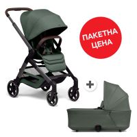 КОМПЛЕКТ БЕБЕШКА ЛЯТНА КОЛИЧКА + КОШ ЗА НОВОРОДЕНО - 