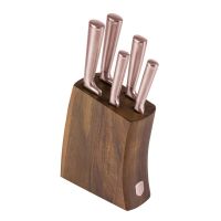 TAUPE ACACIA КОМПЛЕКТ НОЖОВЕ СЪС СТОЙКА 6 ЧАСТИ - Готвене и хранене