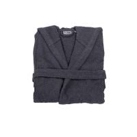 BUBBLE ХАЛАТ ЗА БАНЯ С КАЧУЛКА СИВ XL - Домашен текстил