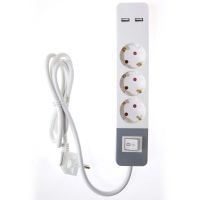 РАЗКЛОНИТЕЛ 3 ГНЕЗДА+2 USB - 
