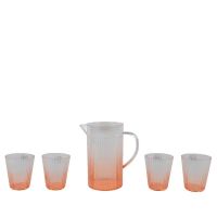 RAINBOW ORANGE СЕТ КАНА С ЧАШИ 5 ЧАСТИ - 