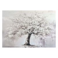 WHITE TREE КАРТИНА КАНАВА С РЪЧНО РИСУВАНИ ЕЛЕМЕНТИ 70/100 СМ - 