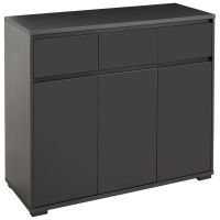 СИВ КОМОД ЛАЙН С 3 ВРАТИ И 3 ЧЕКМЕДЖЕТА 120/48/103 СМ - 