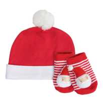 БЕБЕШКИ КОЛЕДЕН СЕТ ШАПКА И ЧОРАПКИ