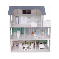 FREE2PLAY ДЪРВЕНА КЪЩИЧКА ЗА КУКЛИ СИВА