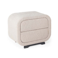 БЯЛО ТАПИЦИРАНО НОЩНО ШКАФЧЕ МОКА 56.5/47/51 СМ