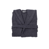 BUBBLE ХАЛАТ ЗА БАНЯ С КАЧУЛКА СИВ M/L