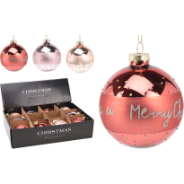 MERRY XMAS КОЛЕДНА ТОПКА D:8 СМ АСОРТИ