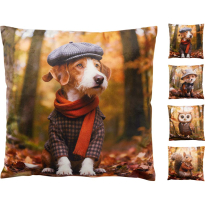 AUTUMN ANIMAL FUNNY FACE ДЕКОРАТИВНА ВЪЗГЛАВНИЦА 40X40CM