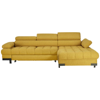 ЖЪЛТА ЪГЛОВА ХОЛНА ГАРНИТУРА СЕЛВА С ЛЯВ ПОДЛАКЪТНИК, ФУНКЦИЯ СЪН 270/173/75 СМ