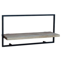 СТЕННА ПОЛИЦА ВЕДРА ОТ МАСИВ И ЧЕРЕН МЕТАЛ 65/25/35 СМ