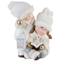 COOL VIBES СВЕТЕЩА КОЛЕДНА СТАТУЕТКА ДЕЦА С ФЕНЕРИ 30/40/27 CM