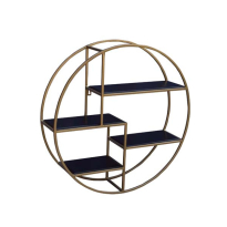 КРЪГЛА СТЕННА ЕТАЖЕРКА ТЕРА ОТ МАСИВ И ЗЛАТИСТ МЕТАЛ 80/80/22 СМ