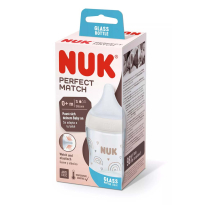 NUK PM СТЪКЛЕНО ШИШЕ S 120 МЛ 0-6 М