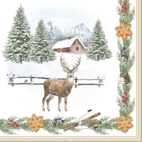XMAS WHITE FOREST САЛФЕТКИ 33х33СМ