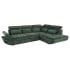 ЗЕЛЕНА ЪГЛОВА ХОЛНА ГАРНИТУРА ПАРК С ЛЯВ ПОДЛАКЪТНИК, ФУНКЦИЯ СЪН И РАКЛА 311/233/80 СМ